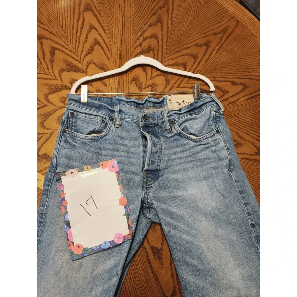 Hollister Jeans Mens 34X32 Blue The‎ Boot Distressed Bootcut Buttons Grunge Y2K
